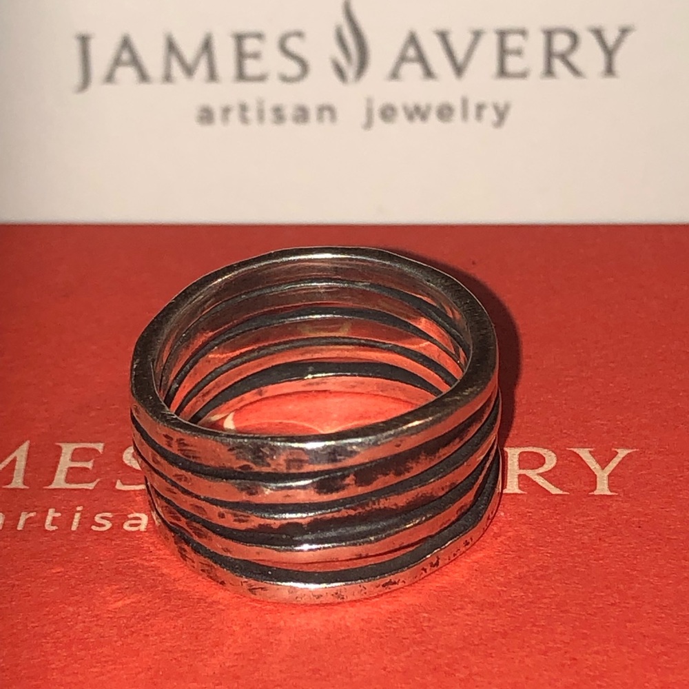 James Avery Stacked Hammered ring (5 bands) Size 8